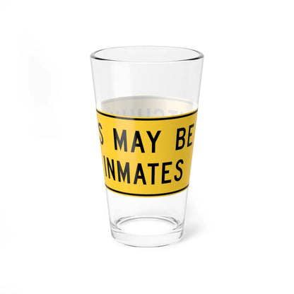 MUTCD-TX W17-9T (Texas) (Road Sign) Pint Glass 16oz - Go Mug Yourself