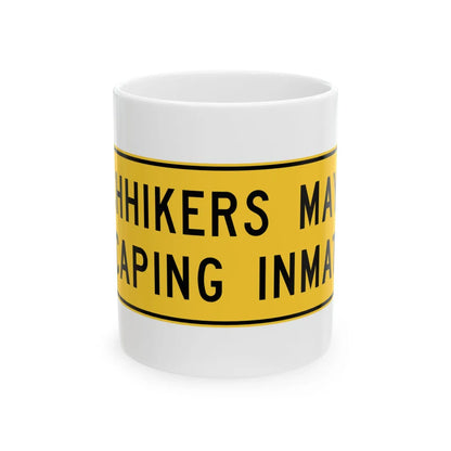 MUTCD-TX W17-9T (Texas) (Road Sign) White Coffee Mug 11oz - Go Mug Yourself