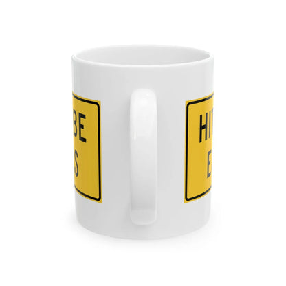 MUTCD-TX W17-9T (Texas) (Road Sign) White Coffee Mug - Go Mug Yourself