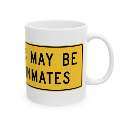 MUTCD-TX W17-9T (Texas) (Road Sign) White Coffee Mug - Go Mug Yourself