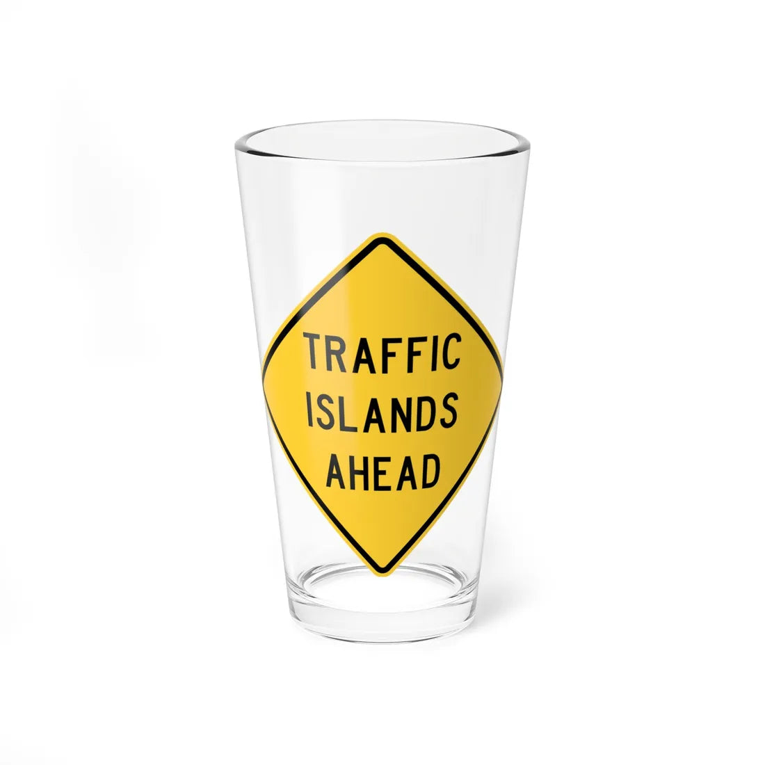 MUTCD-TX W2-6aT (Texas) (Road Sign) Pint Glass 16oz - Go Mug Yourself