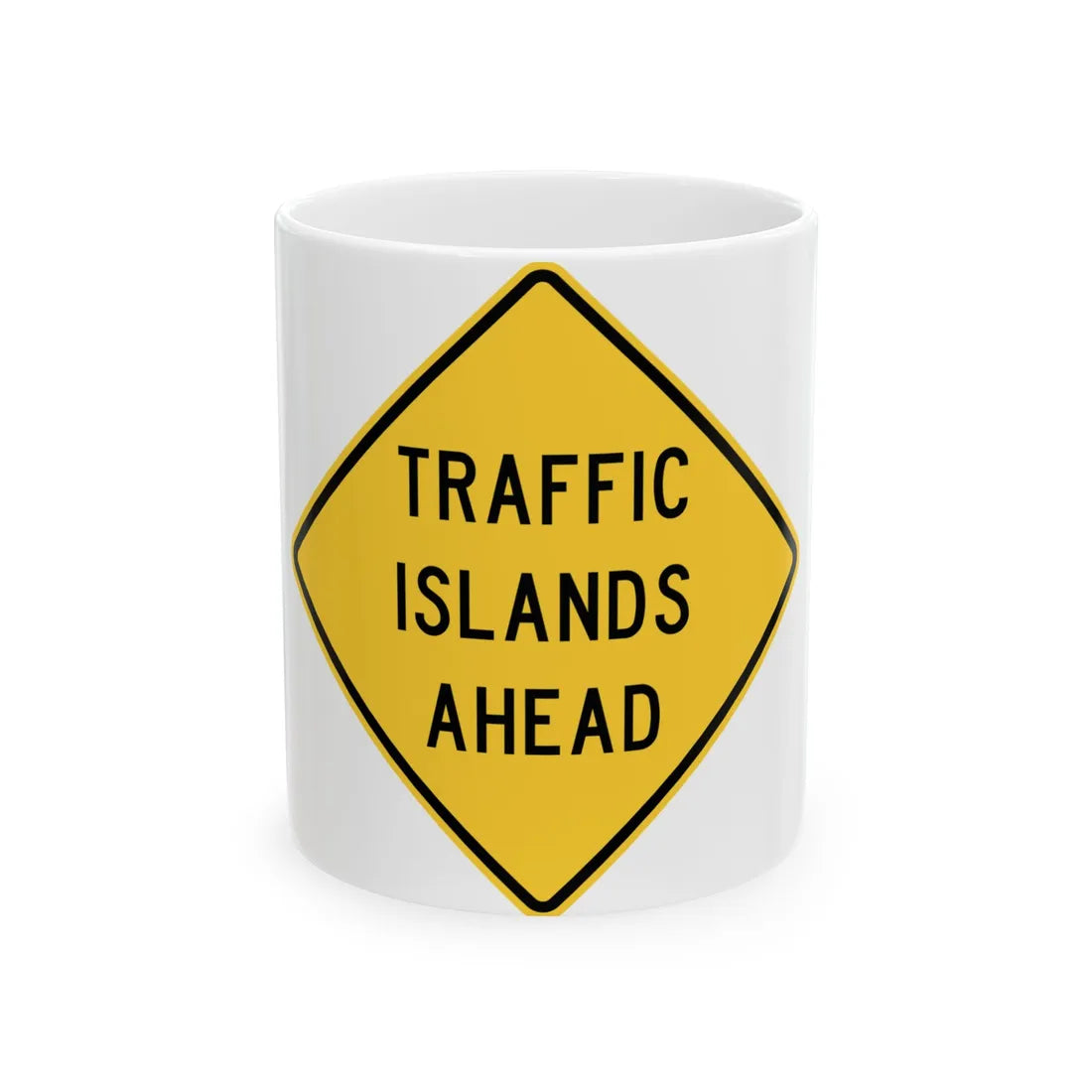 MUTCD-TX W2-6aT (Texas) (Road Sign) White Coffee Mug 11oz - Go Mug Yourself