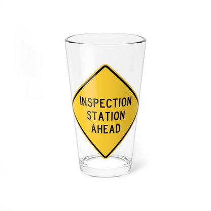 MUTCD-TX W20-3TD (Texas) (Road Sign) Pint Glass 16oz 16oz - Go Mug Yourself