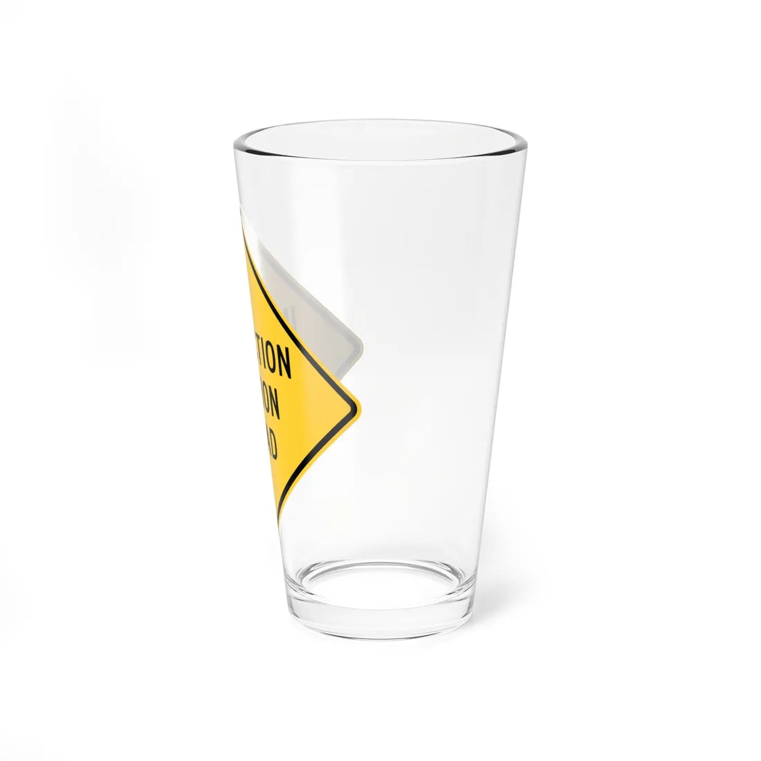 MUTCD-TX W20-3TD (Texas) (Road Sign) Pint Glass 16oz - Go Mug Yourself