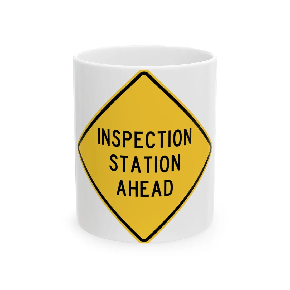 MUTCD-TX W20-3TD (Texas) (Road Sign) White Coffee Mug 11oz - Go Mug Yourself