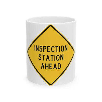 MUTCD-TX W20-3TD (Texas) (Road Sign) White Coffee Mug 11oz - Go Mug Yourself