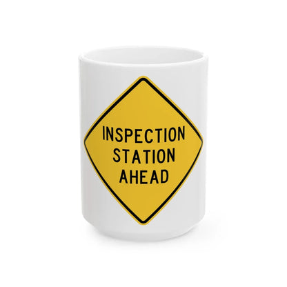 MUTCD-TX W20-3TD (Texas) (Road Sign) White Coffee Mug 15oz - Go Mug Yourself