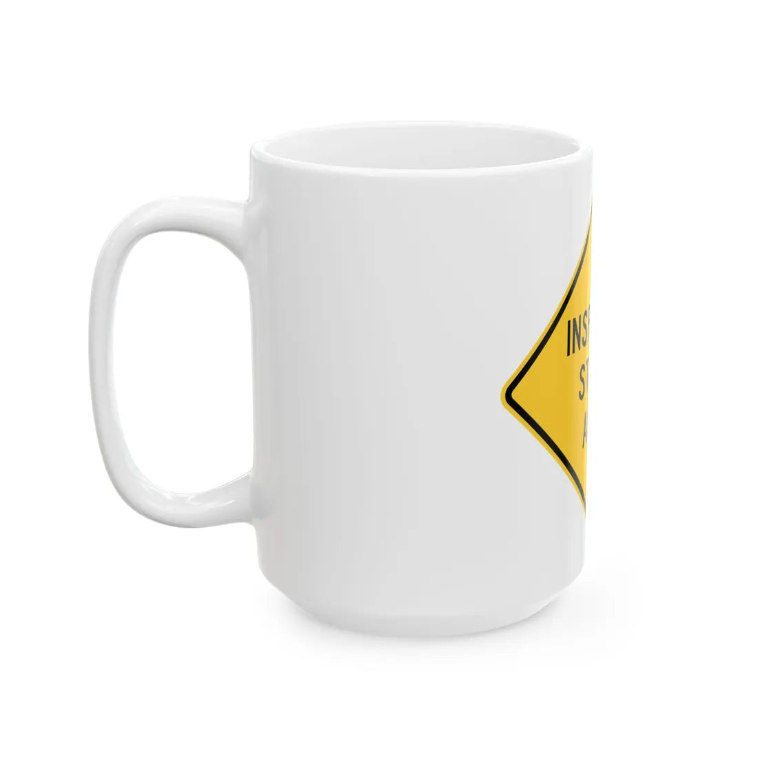 MUTCD-TX W20-3TD (Texas) (Road Sign) White Coffee Mug - Go Mug Yourself