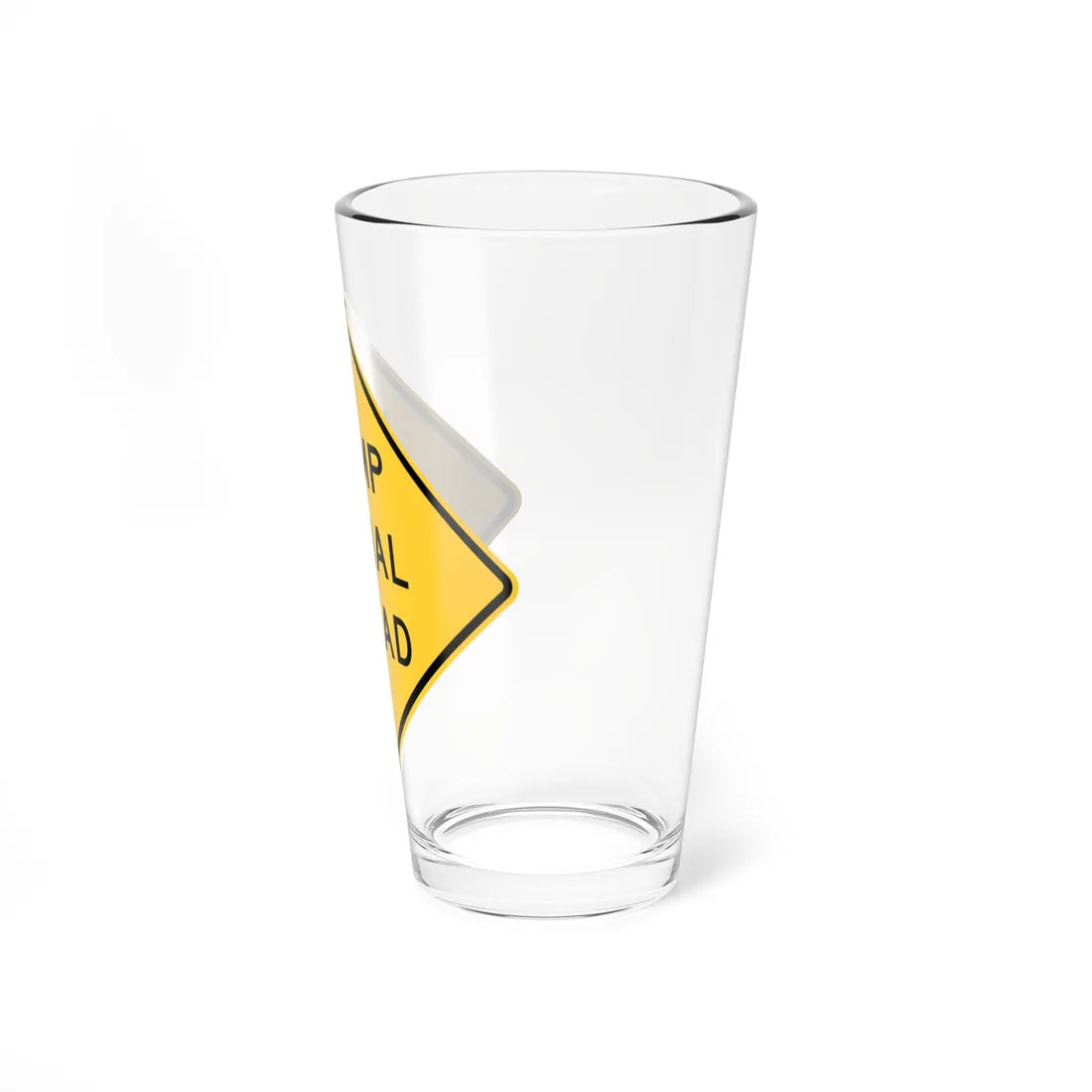 MUTCD-TX W3-7aT (Texas) (Road Sign) Pint Glass 16oz - Go Mug Yourself
