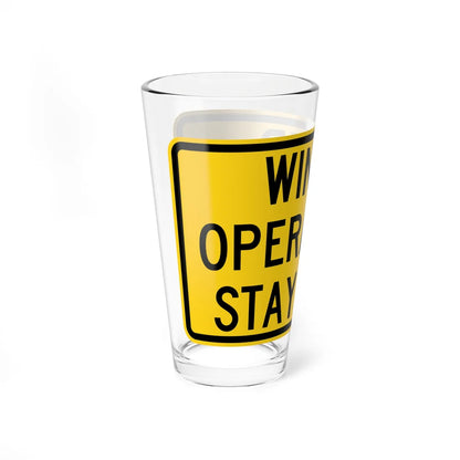 MUTCD-TX W30-1T (Texas) (Road Sign) Pint Glass 16oz - Go Mug Yourself