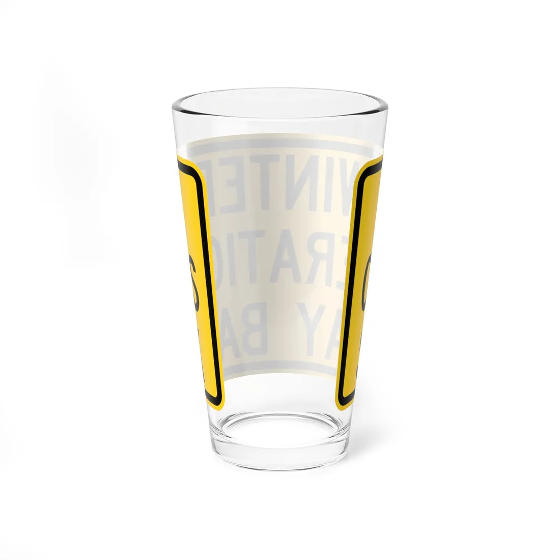 MUTCD-TX W30-1T (Texas) (Road Sign) Pint Glass 16oz - Go Mug Yourself