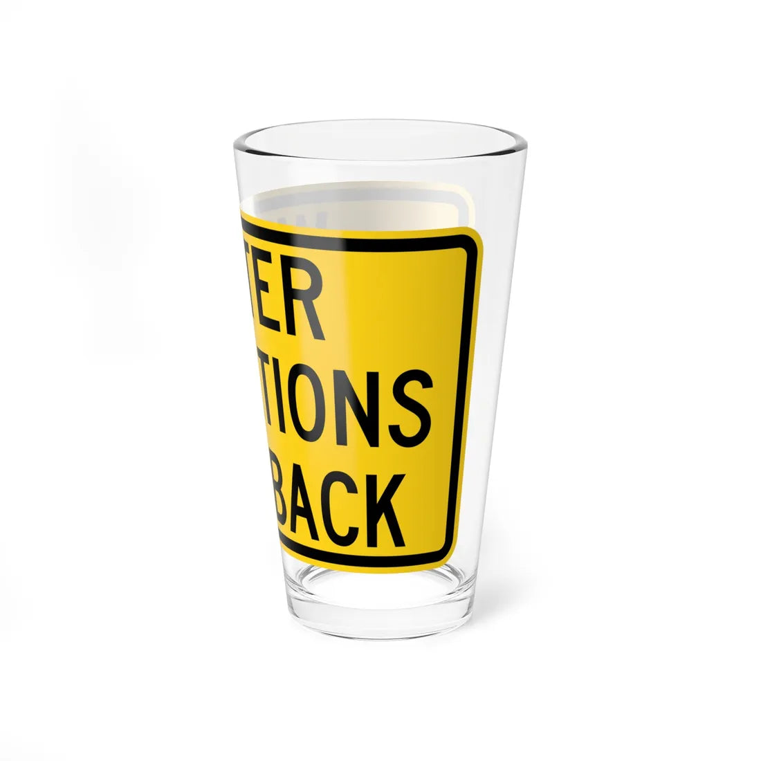 MUTCD-TX W30-1T (Texas) (Road Sign) Pint Glass 16oz - Go Mug Yourself