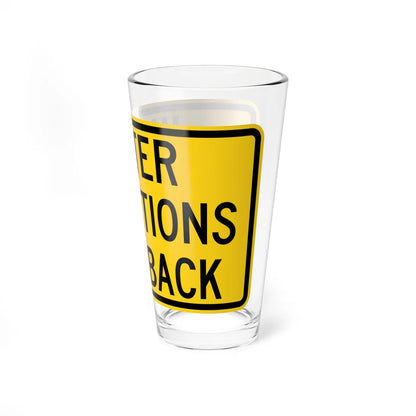 MUTCD-TX W30-1T (Texas) (Road Sign) Pint Glass 16oz - Go Mug Yourself