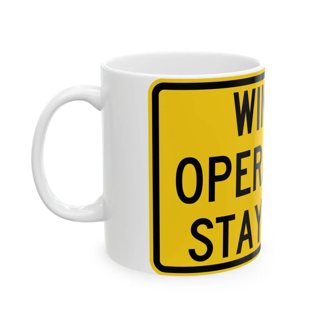 MUTCD-TX W30-1T (Texas) (Road Sign) White Coffee Mug - Go Mug Yourself