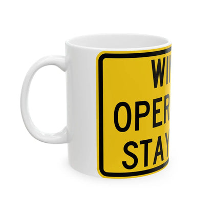 MUTCD-TX W30-1T (Texas) (Road Sign) White Coffee Mug - Go Mug Yourself