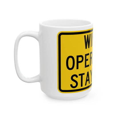 MUTCD-TX W30-1T (Texas) (Road Sign) White Coffee Mug - Go Mug Yourself