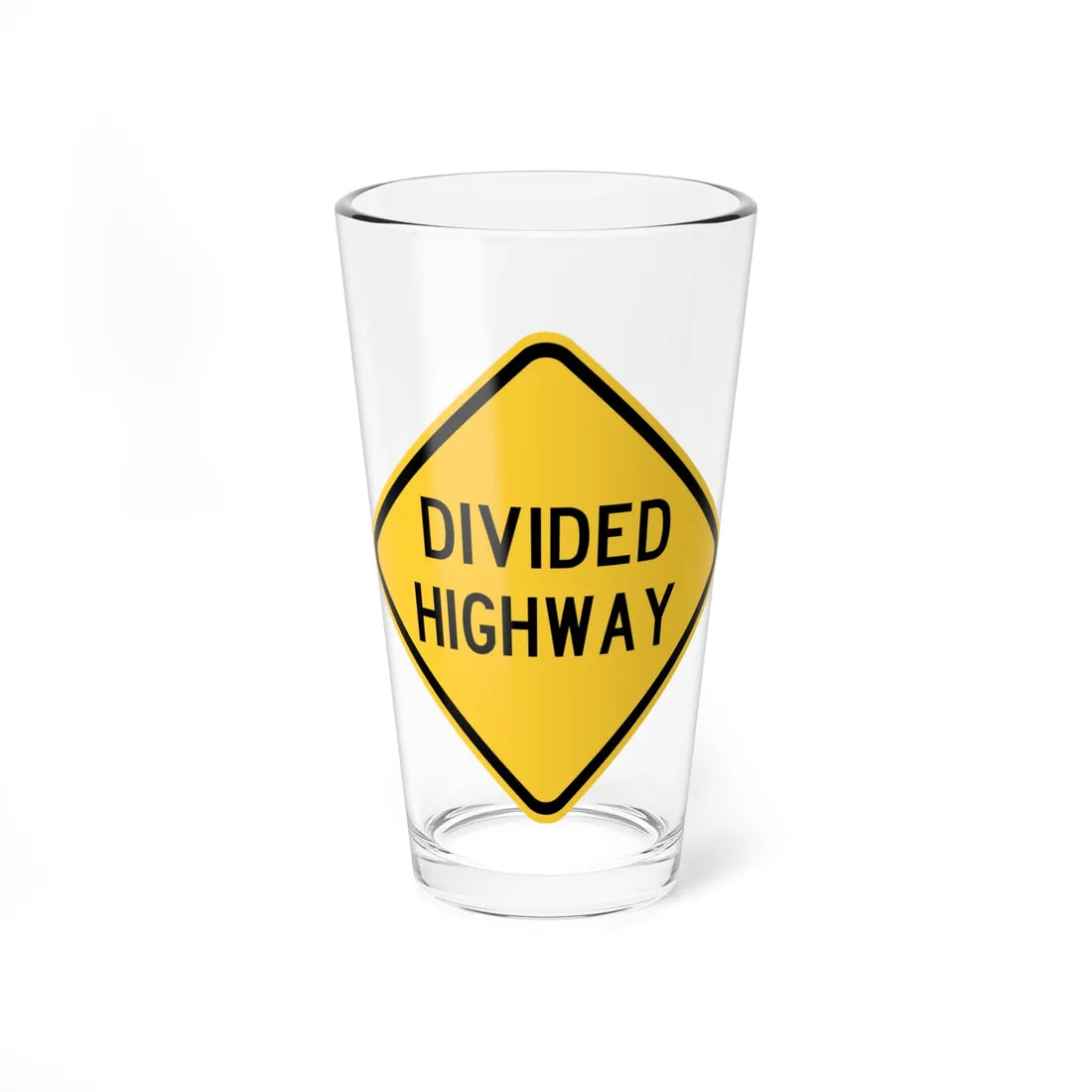 MUTCD-TX W6-1aT (Texas) (Road Sign) Pint Glass 16oz 16oz - Go Mug Yourself