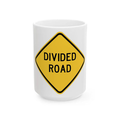 MUTCD-TX W6-1bT (Texas) (Road Sign) White Coffee Mug 15oz - Go Mug Yourself