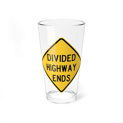 MUTCD-TX W6-2aT (Texas) (Road Sign) Pint Glass 16oz 16oz - Go Mug Yourself