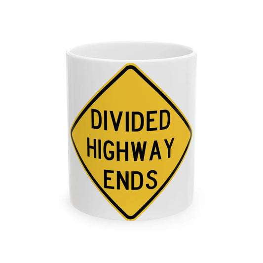 MUTCD-TX W6-2aT (Texas) (Road Sign) White Coffee Mug 11oz - Go Mug Yourself