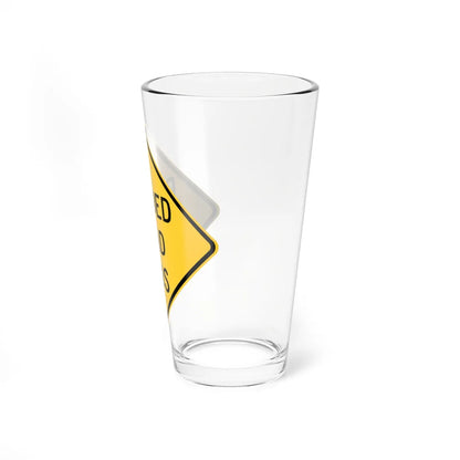 MUTCD-TX W6-2bT (Texas) (Road Sign) Pint Glass 16oz - Go Mug Yourself