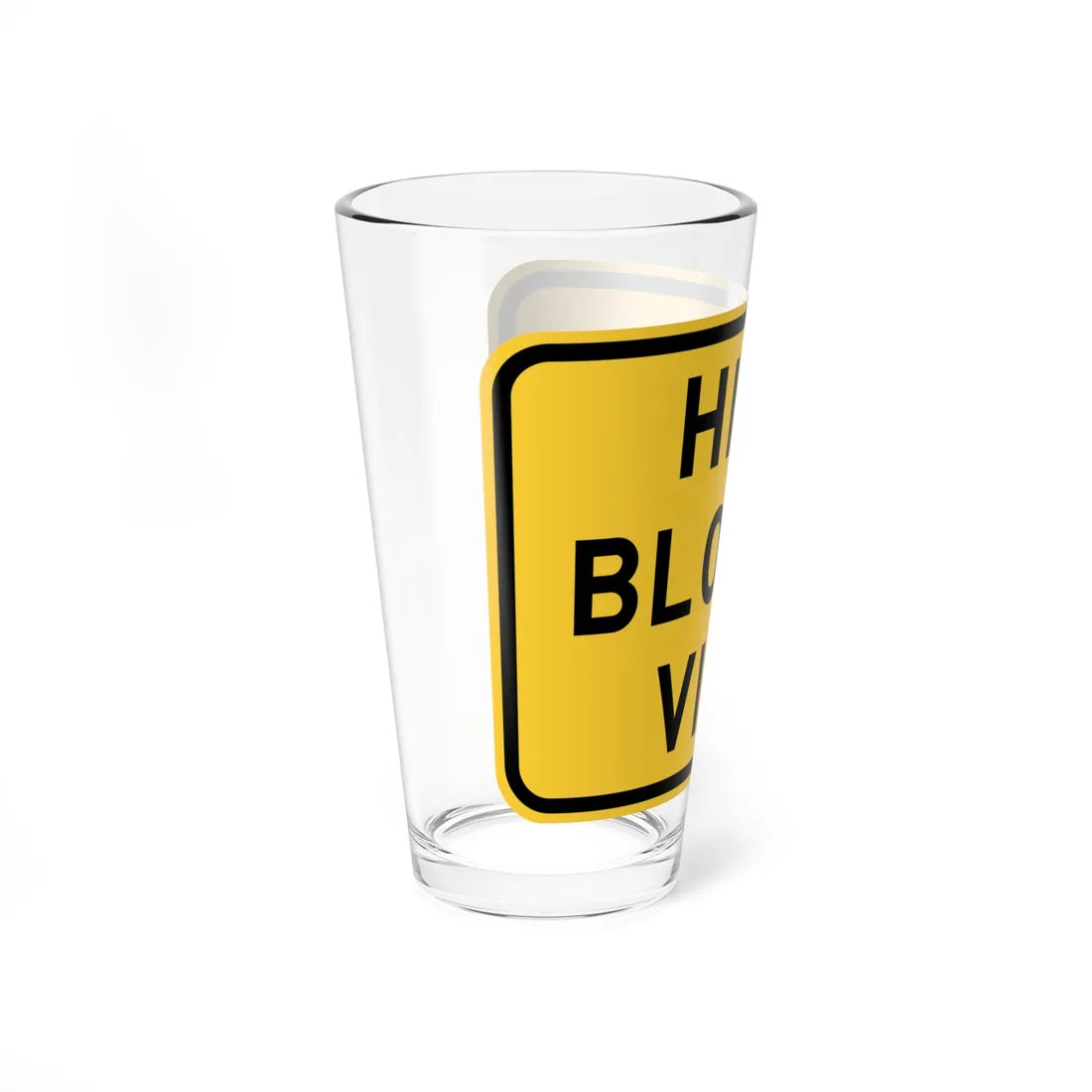 MUTCD-TX W7-6TP (Texas) (Road Sign) Pint Glass 16oz - Go Mug Yourself
