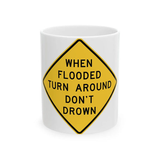 MUTCD-TX W8-18bT (Texas) (Road Sign) White Coffee Mug 11oz - Go Mug Yourself