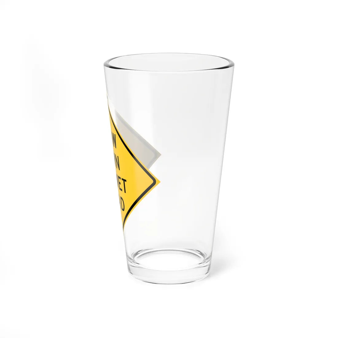 MUTCD-TX W8-5aT (Texas) (Road Sign) Pint Glass 16oz - Go Mug Yourself