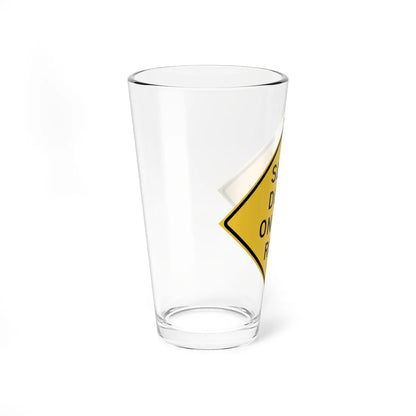 MUTCD-TX W8-5aT (Texas) (Road Sign) Pint Glass 16oz - Go Mug Yourself