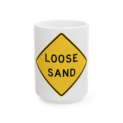 MUTCD-TX W8-7aT (Texas) (Road Sign) White Coffee Mug 15oz - Go Mug Yourself