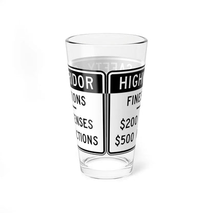 MUTCD-VA R0-V5 (Virginia) (Road Sign) Pint Glass 16oz - Go Mug Yourself