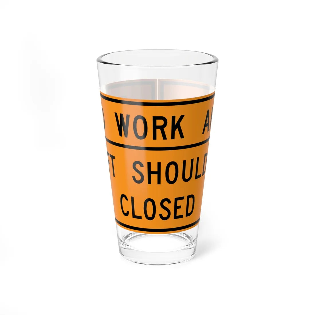 MUTCD-VA TW20-V1-L (Virginia) (Road Sign) Pint Glass 16oz 16oz - Go Mug Yourself