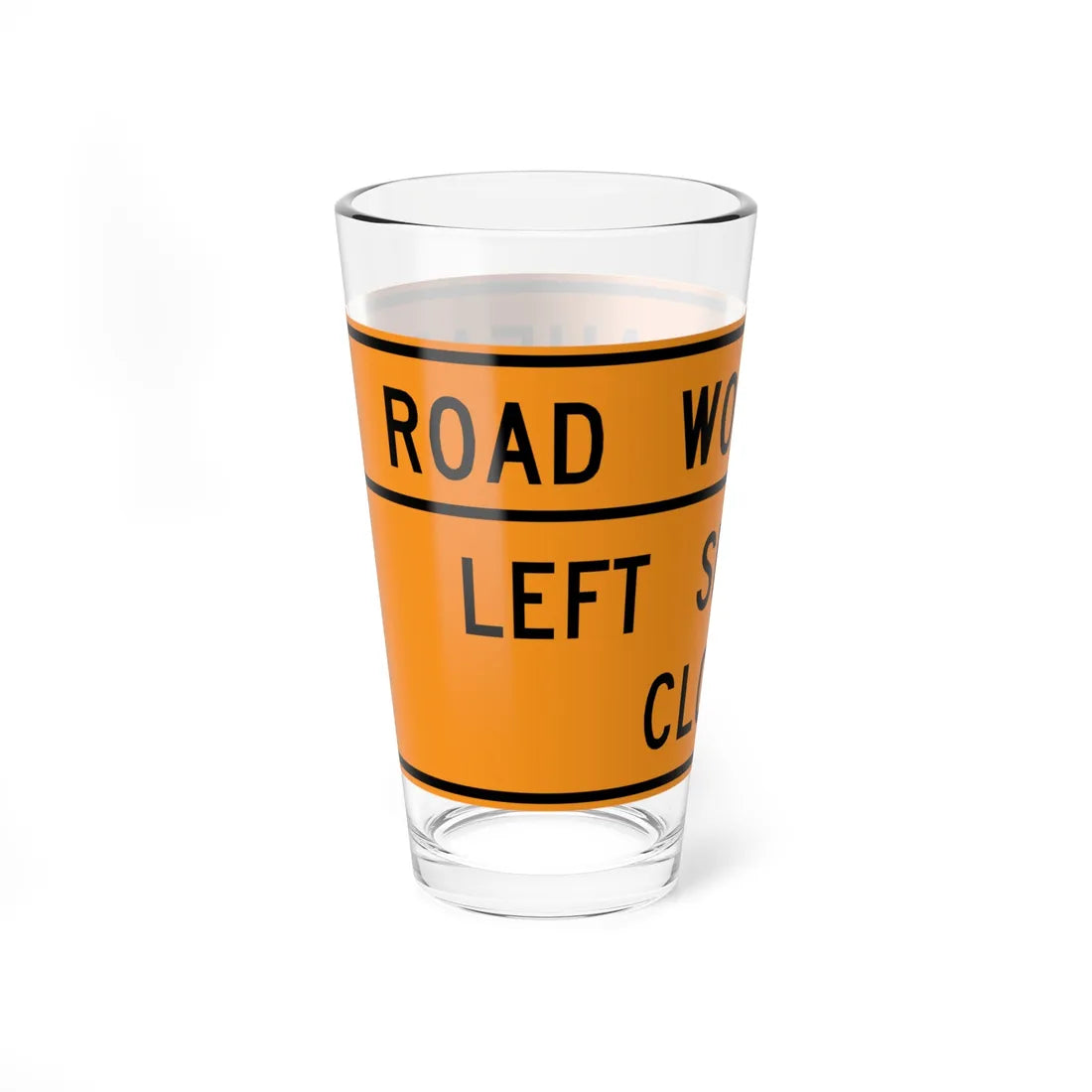 MUTCD-VA TW20-V1-L (Virginia) (Road Sign) Pint Glass 16oz - Go Mug Yourself