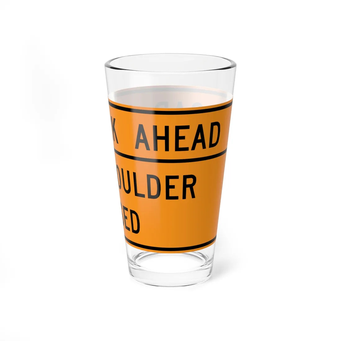 MUTCD-VA TW20-V1-L (Virginia) (Road Sign) Pint Glass 16oz - Go Mug Yourself