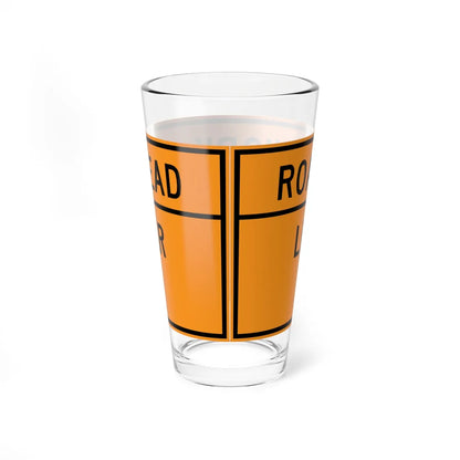MUTCD-VA TW20-V1-L (Virginia) (Road Sign) Pint Glass 16oz - Go Mug Yourself