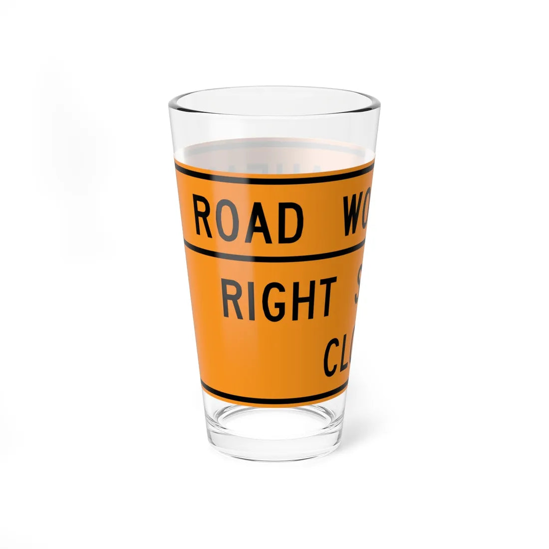 MUTCD-VA TW20-V1-R (Virginia) (Road Sign) Pint Glass 16oz - Go Mug Yourself