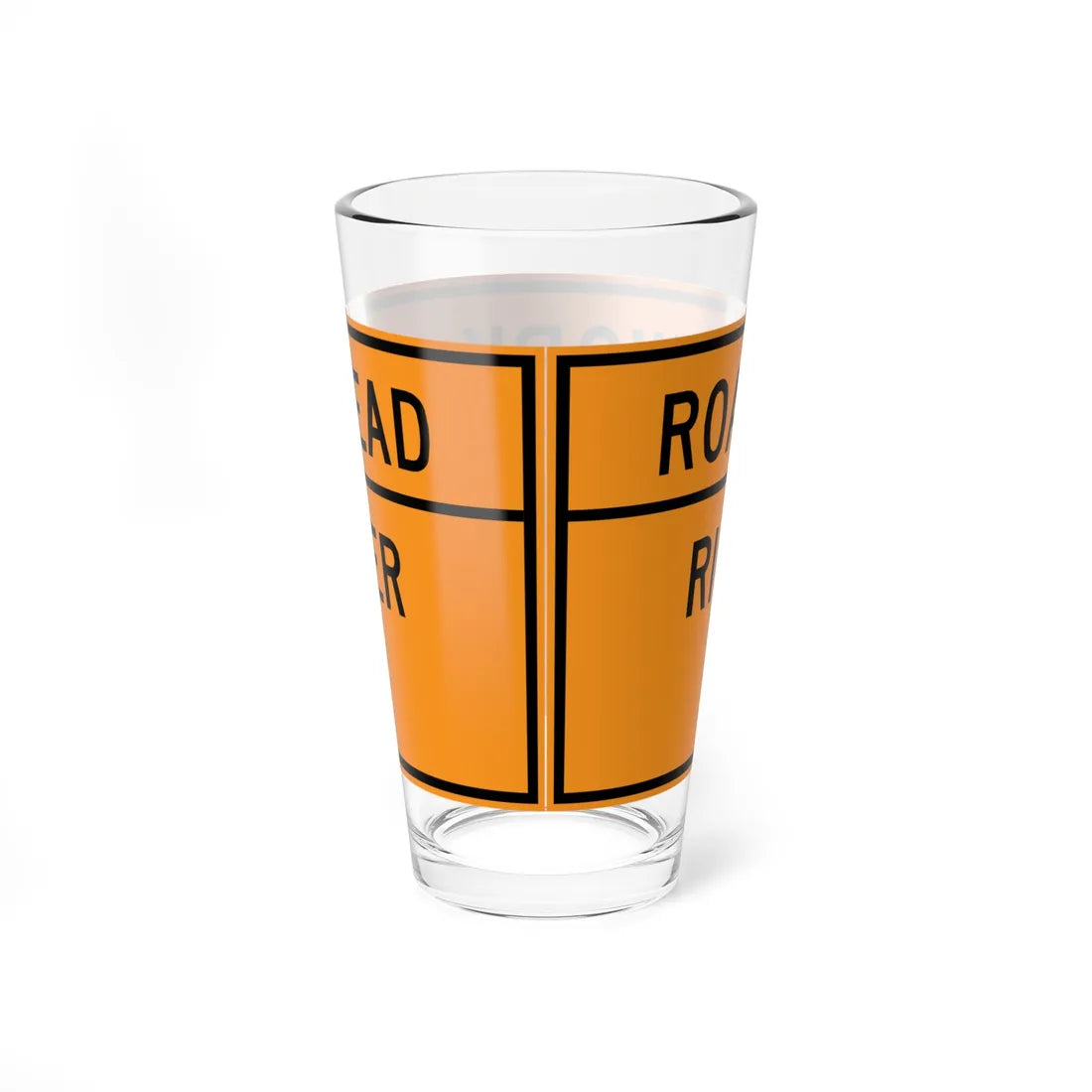 MUTCD-VA TW20-V1-R (Virginia) (Road Sign) Pint Glass 16oz - Go Mug Yourself