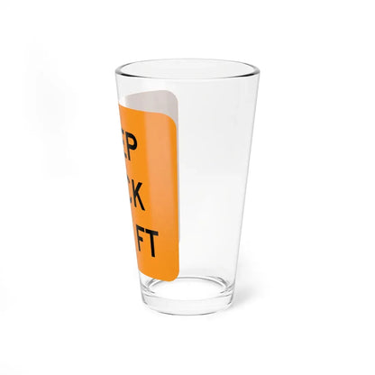 MUTCD-VA TW20-V10 (Virginia) (Road Sign) Pint Glass 16oz - Go Mug Yourself