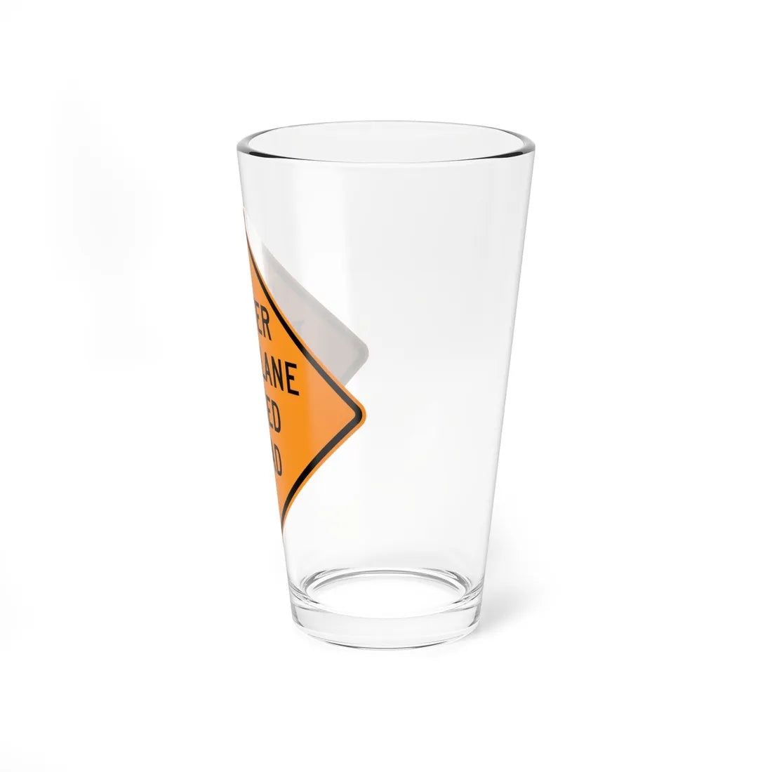 MUTCD-VA TW20-V13-C (Virginia) (Road Sign) Pint Glass 16oz - Go Mug Yourself