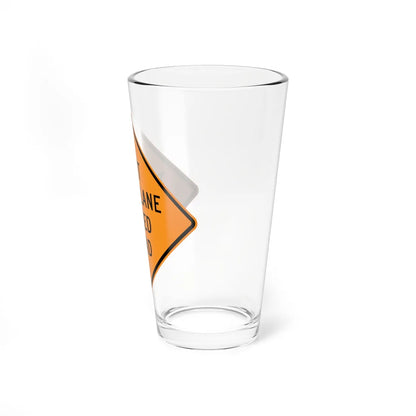 MUTCD-VA TW20-V13-L (Virginia) (Road Sign) Pint Glass 16oz - Go Mug Yourself
