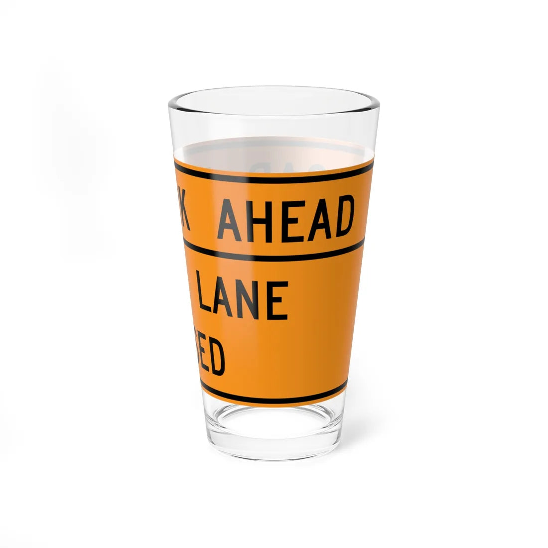 MUTCD-VA TW20-V2-C (Virginia) (Road Sign) Pint Glass 16oz - Go Mug Yourself