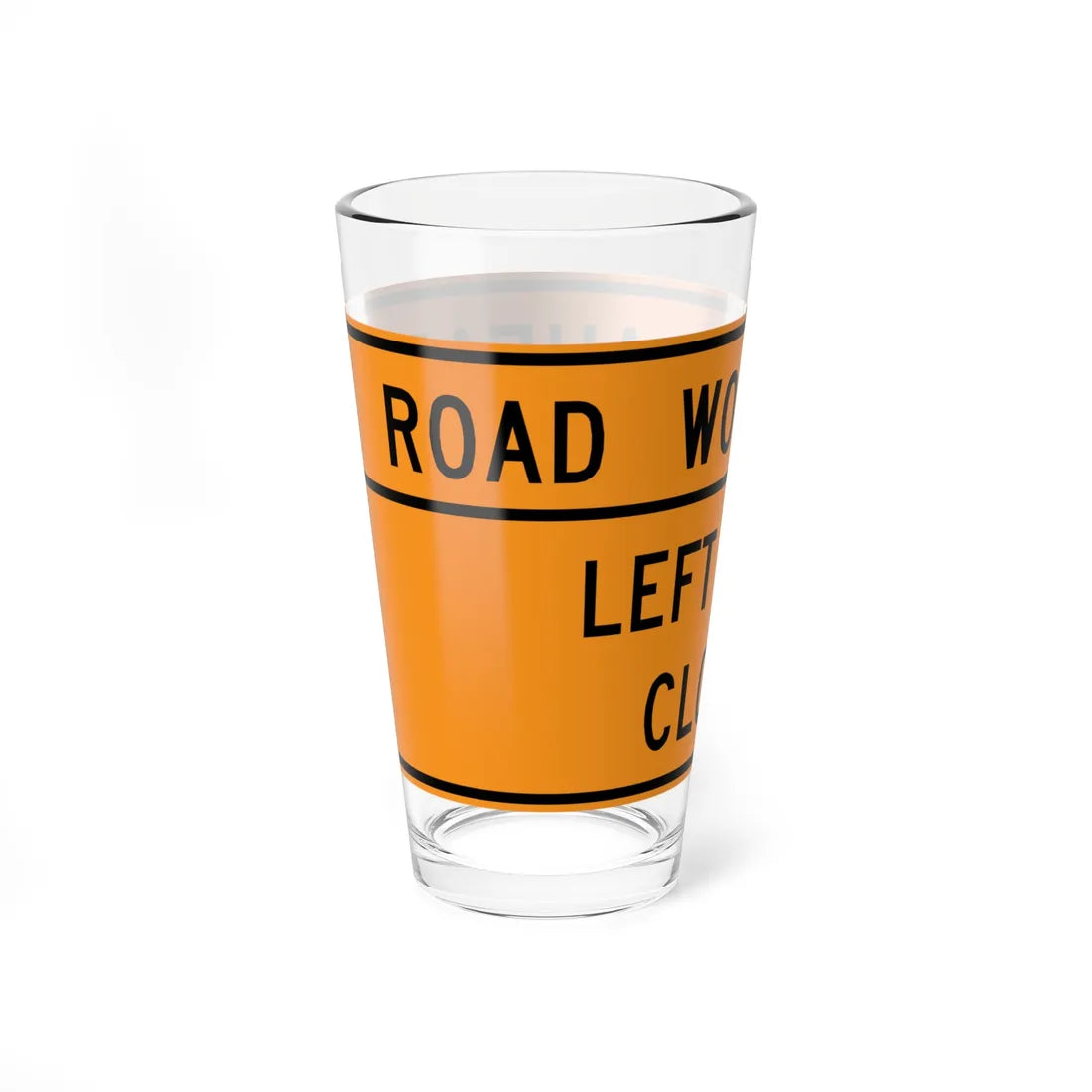 MUTCD-VA TW20-V2-L (Virginia) (Road Sign) Pint Glass 16oz - Go Mug Yourself