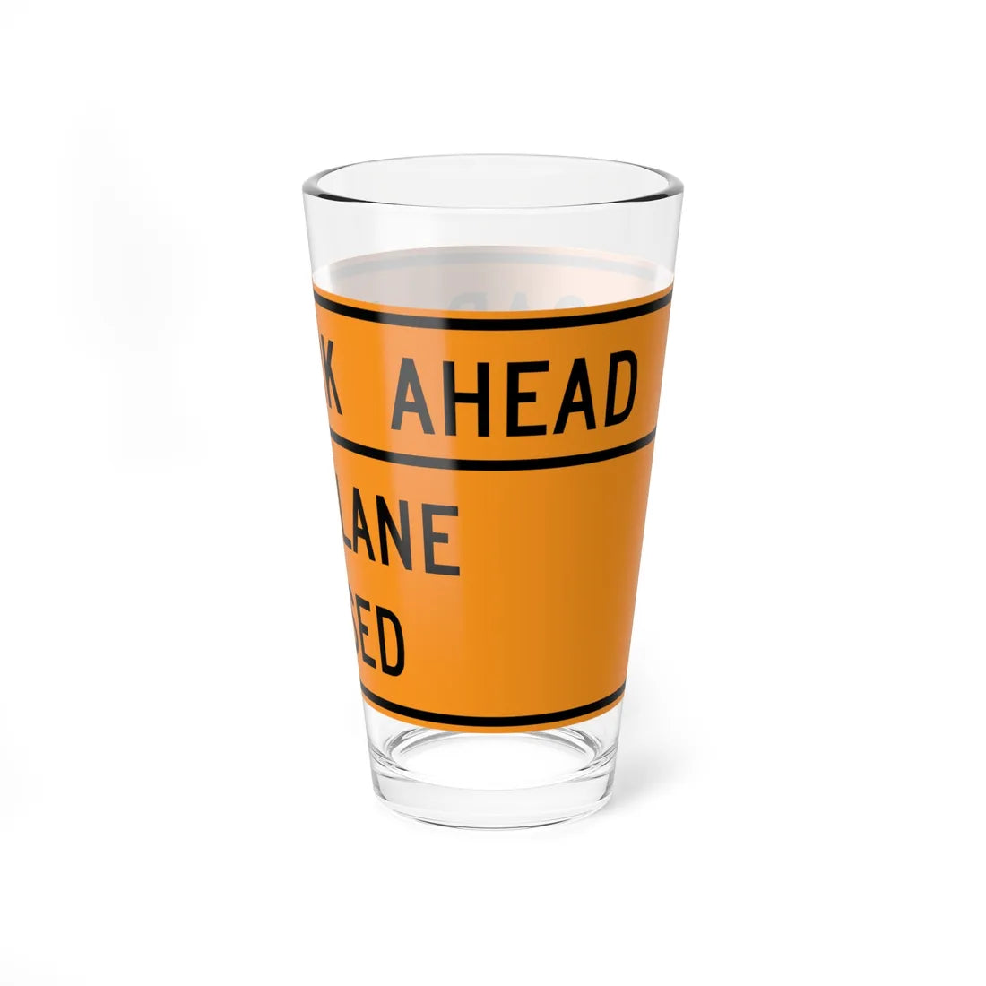MUTCD-VA TW20-V2-L (Virginia) (Road Sign) Pint Glass 16oz - Go Mug Yourself