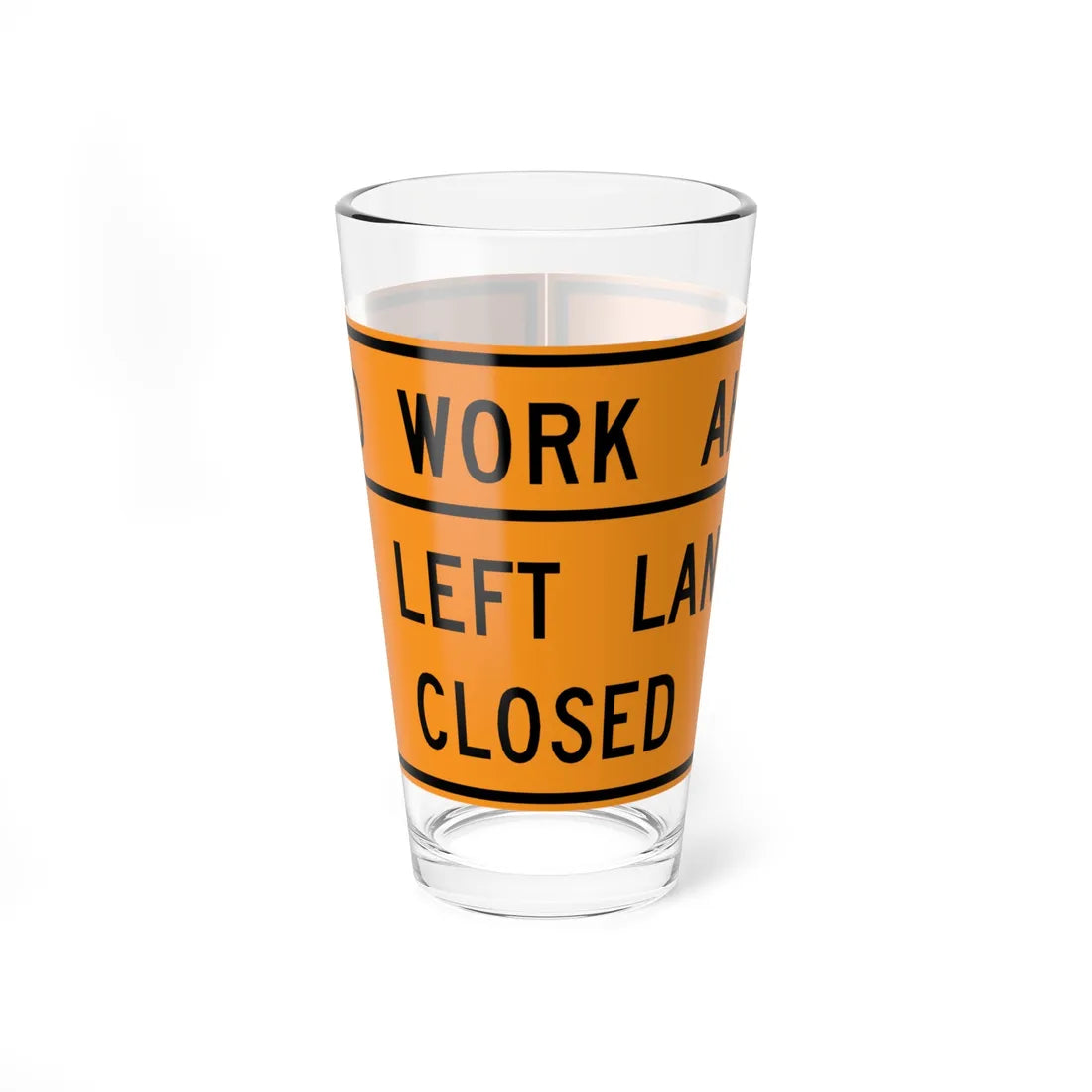 MUTCD-VA TW20-V2a-L (Virginia) (Road Sign) Pint Glass 16oz 16oz - Go Mug Yourself