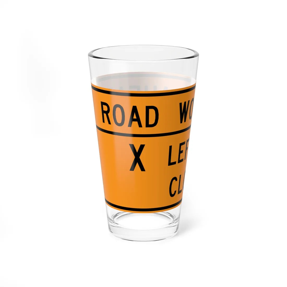 MUTCD-VA TW20-V2a-L (Virginia) (Road Sign) Pint Glass 16oz - Go Mug Yourself