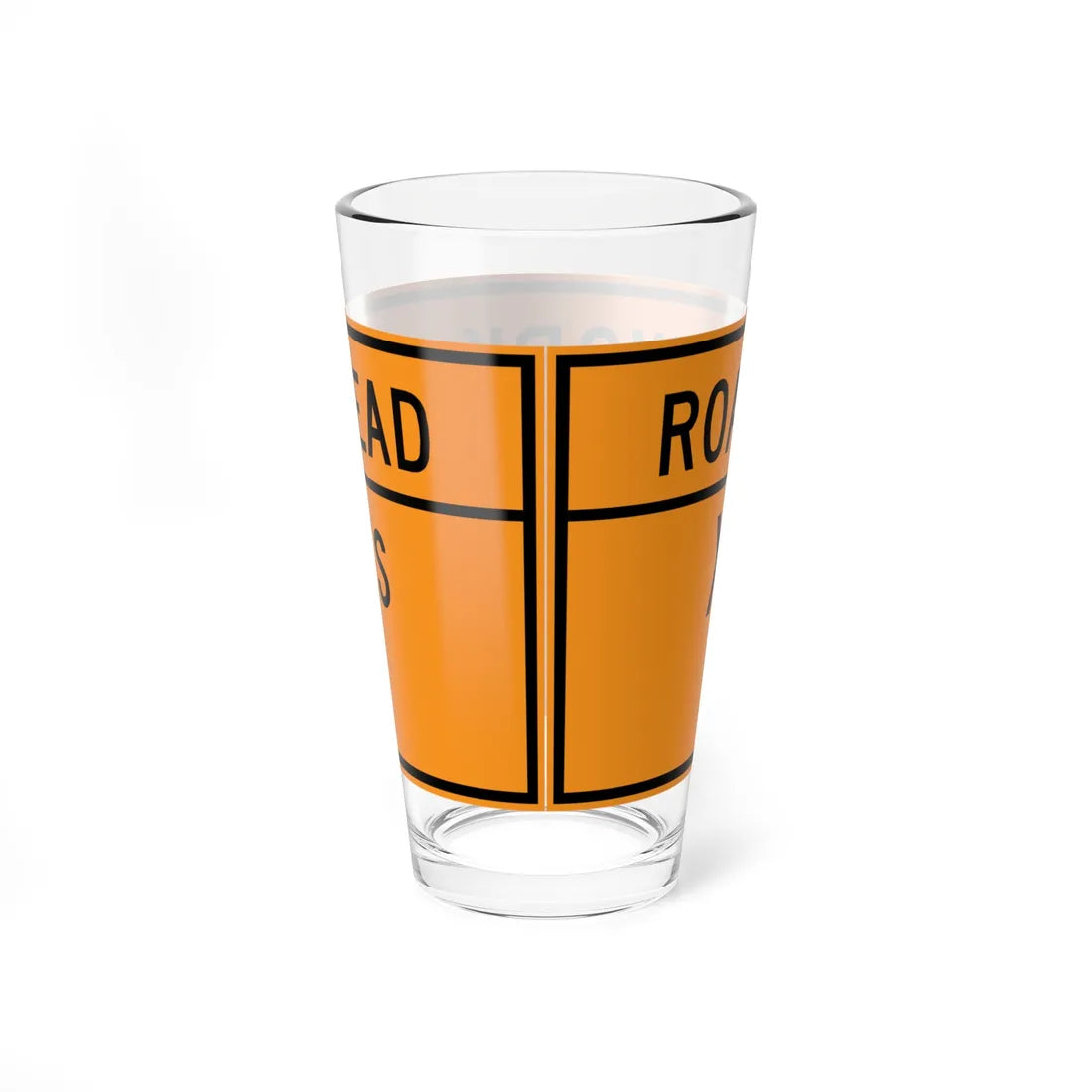 MUTCD-VA TW20-V2a-L (Virginia) (Road Sign) Pint Glass 16oz - Go Mug Yourself