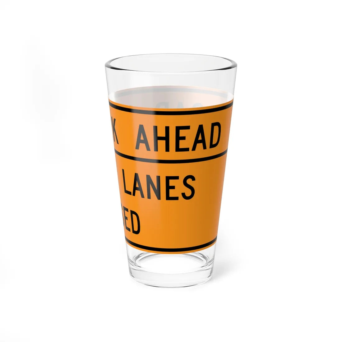 MUTCD-VA TW20-V2a-L (Virginia) (Road Sign) Pint Glass 16oz - Go Mug Yourself