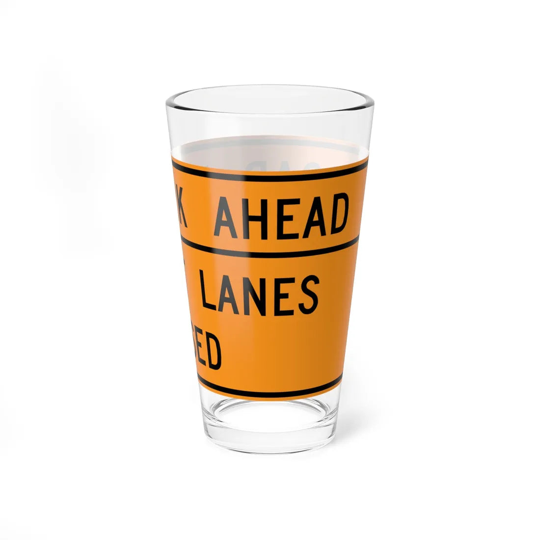 MUTCD-VA TW20-V2a-R (Virginia) (Road Sign) Pint Glass 16oz - Go Mug Yourself