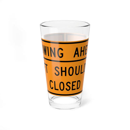 MUTCD-VA TW20-V3-L (Virginia) (Road Sign) Pint Glass 16oz 16oz - Go Mug Yourself