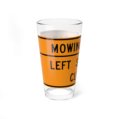 MUTCD-VA TW20-V3-L (Virginia) (Road Sign) Pint Glass 16oz - Go Mug Yourself